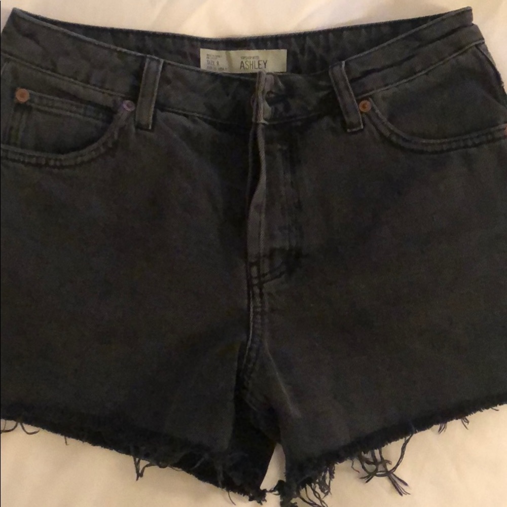 Topshop Grey Denim Cutoff Shorts